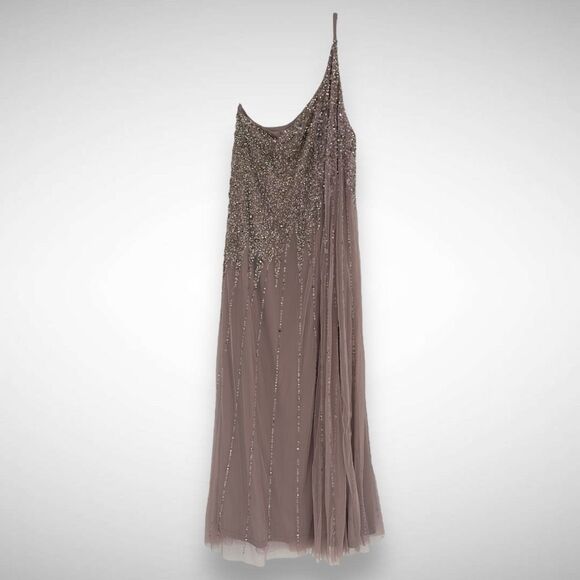 Mac Duggal One Shoulder Embellished‎ Trapeze A-Line Gown Dress Size 10 Pink 9224 - Picture 3 of 12